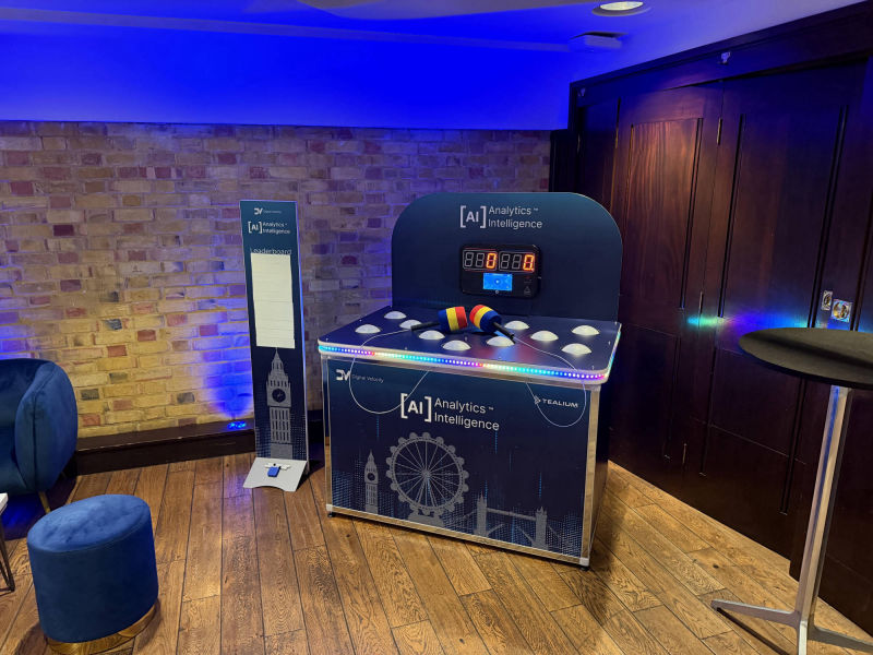 Digital Whack a Mole fully branded with leaderboard.