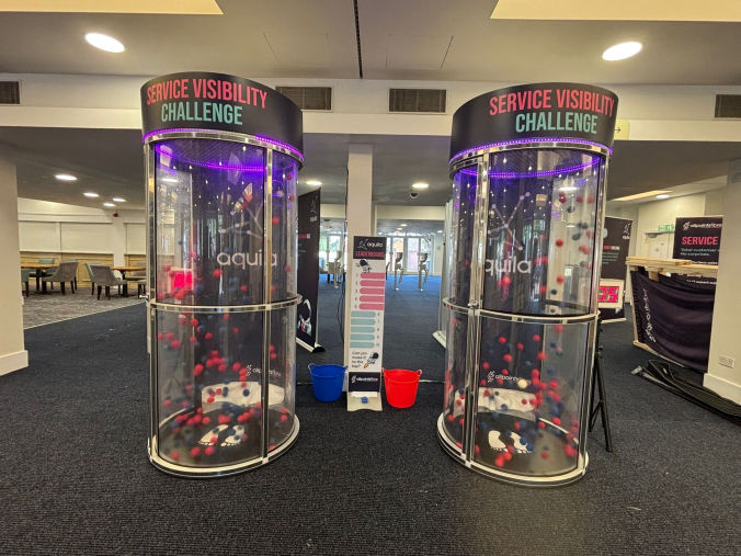 Cash Grabber games complete with branding set up for a brand activation. 