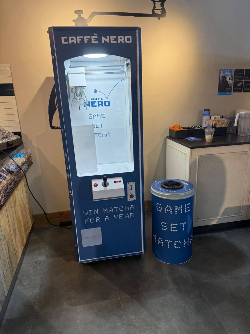 Caffe Nero - Prize Crane and Capsule Bin.