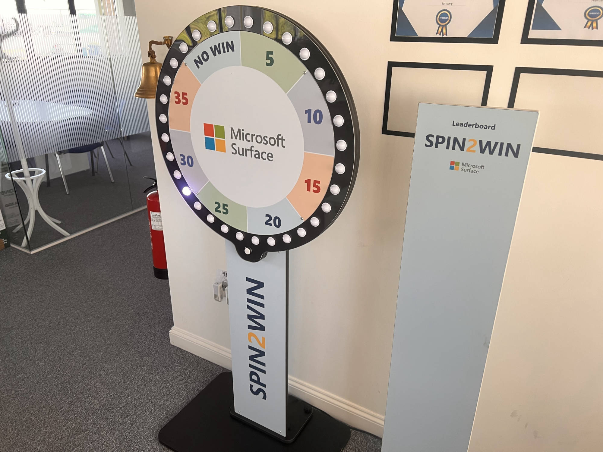 Microsoft Spin the Wheel with branded leaderboard.