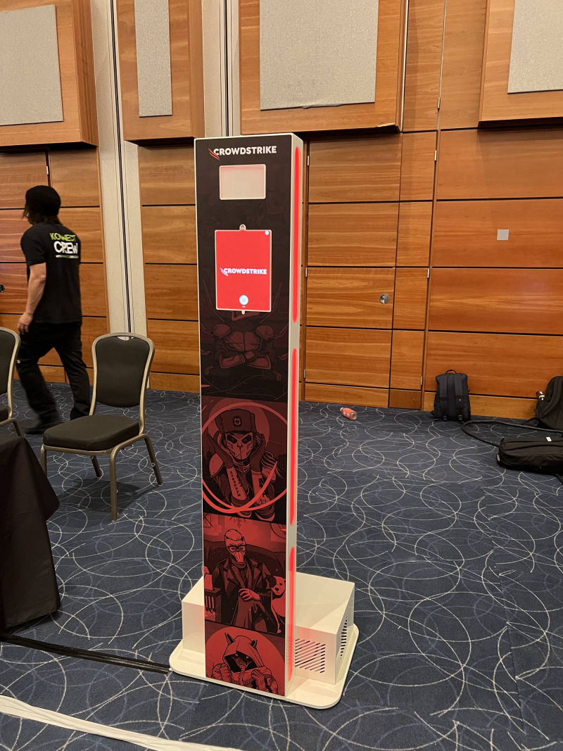 CrowdStrike branding on the Selfie Pod.