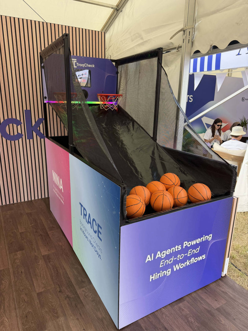Traqcheck Branding on the Basketball Game.